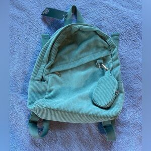 NWT Mint Green Corduroy Mini Backpack Purse